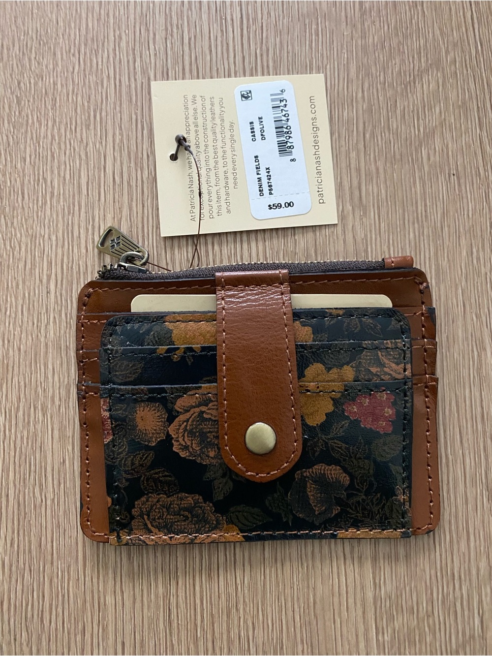 Patricia Nash Cassis RFID Leather Card Wallet nwt